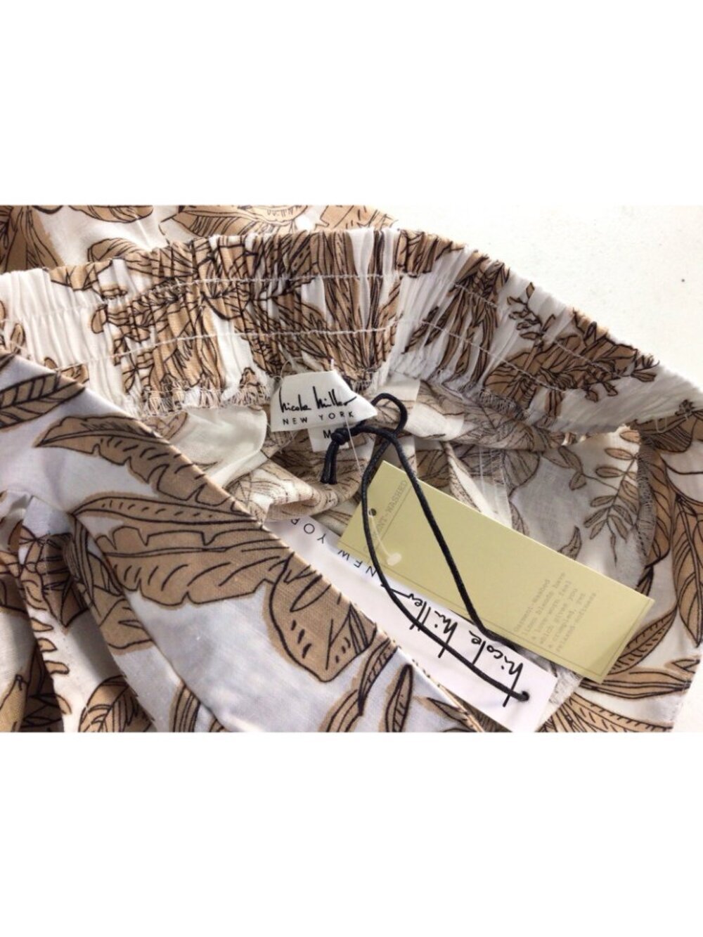 Nicole Miller Floral Linen Pants Womens Medium New - Picture 5 of 6